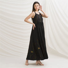 Load image into Gallery viewer, Sanskriti Vintage Sweetheart Maxi Dress, Pure Crepe Silk Upcycled Sari, S-M Size
