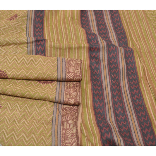 Sanskriti Vintage Green Heavy Sarees Pure Woolen Sustainable Fabric Printed & Woven Sari