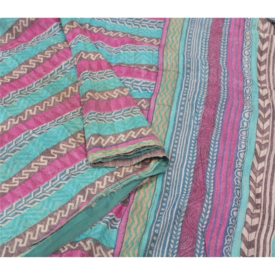 Sanskriti Vintage Heavy Sarees 100% Pure Woolen Fabric Printed & Woven Sari
