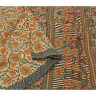Sanskriti Vintage Cream Heavy Sarees Blend Silk Fabric Printed & Woven Sari