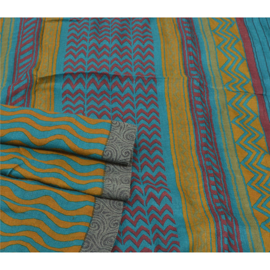 Sanskriti Vintage Green Heavy Sarees Pure Woolen Sustainable Fabric Printed & Woven Sari