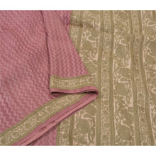 Load image into Gallery viewer, Sanskriti Vintage Pink Heavy Sarees Pure Woolen Fabric Printed &amp; Woven Sari

