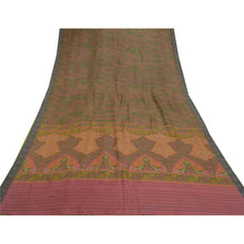 Load image into Gallery viewer, Sanskriti Vintage Heavy Sari 100% Pure Woolen Green Fabric Printed Sarees
