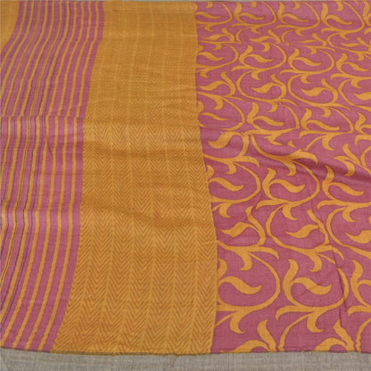 Sanskriti Vintage Heavy Indian Sari Pure Woolen Purple Sustainable Fabric Printed Sarees