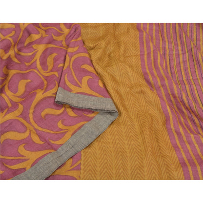 Sanskriti Vintage Heavy Indian Sari Pure Woolen Purple Sustainable Fabric Printed Sarees