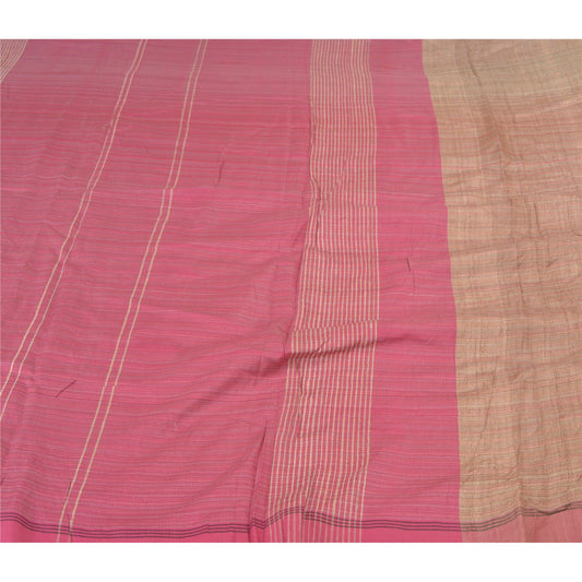 Sanskriti Vintage Heavy Brown Sari 100% Pure Woolen Sustainable Fabric Printed Sarees