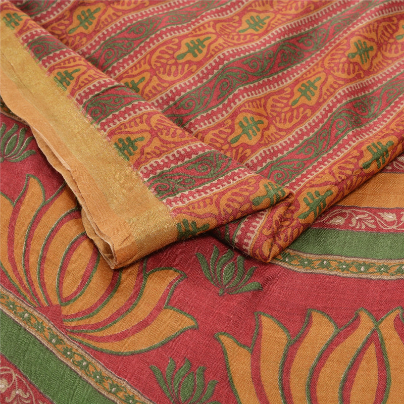 Sanskriti Vintage Heavy Indian Sarees 100% Pure Woolen Sustainable Fabric Printed Woven Sari
