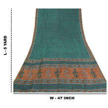 Load image into Gallery viewer, Sanskriti Vintage Heavy Green Sarees Pure Tussar Silk Printed Sari 5 Yard Fabric
