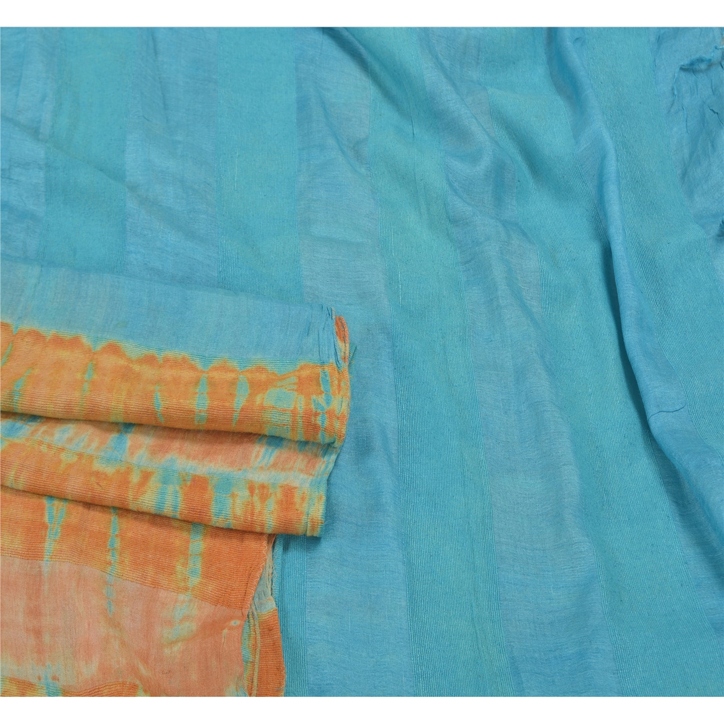 Sanskriti Vintage Heavy Indian Sarees Pure Tussar Silk Woven Tie-Dye Sari Sustainable Fabric