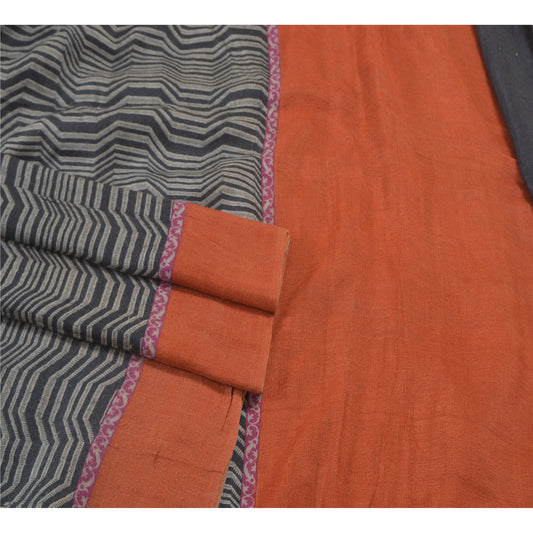 Sanskriti Vintage Heavy Black Sarees Pure Woolen Sustainable Fabric Printed 5 Yard Sari