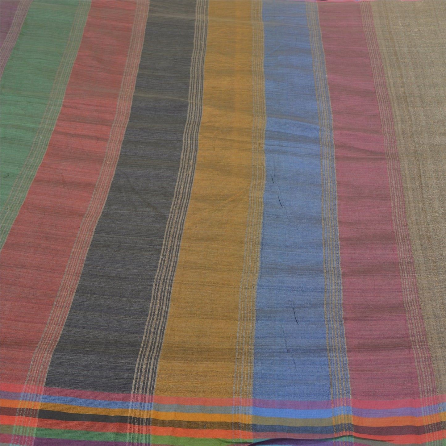 Sanskriti Vintage Heavy Grey Sarees Pure Tussar Silk Woven Sari 5 Yard Sustainable Fabric