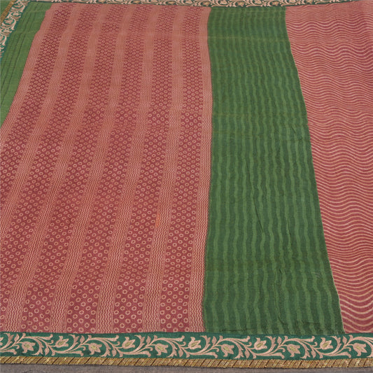 Sanskriti Vintage mørkerøde kraftige sarier i rent ulden, bæredygtigt stof, broderet sari