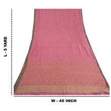 Load image into Gallery viewer, Sanskriti Vintage Pink Heavy Sari Pure Woolen Hand Beaded Fabric Printed Sarees
