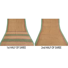 Load image into Gallery viewer, Sanskriti Vintage Heavy Beige Sari 100% Pure Woolen Fabric Printed 5 Yard Sarees
