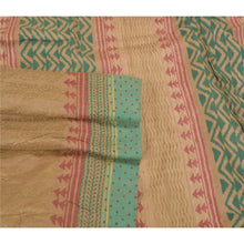 Load image into Gallery viewer, Sanskriti Vintage Heavy Beige Sari 100% Pure Woolen Fabric Printed 5 Yard Sarees
