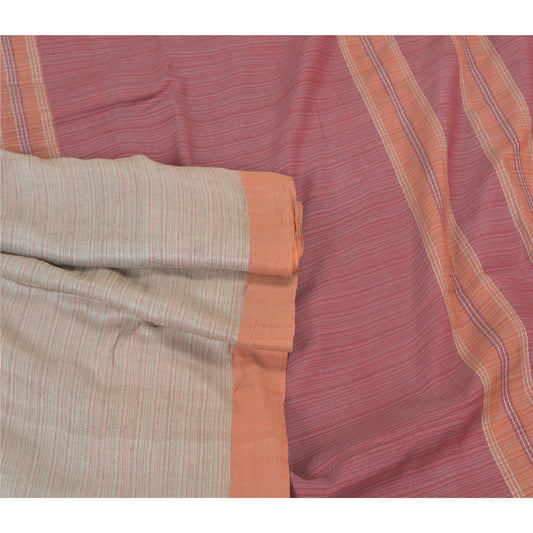 Санскрити Винтаж Тяжелое Серое Сари 100% Чистая Шерсть Экологичная Ткань Соткана 5 Ярдов Сари