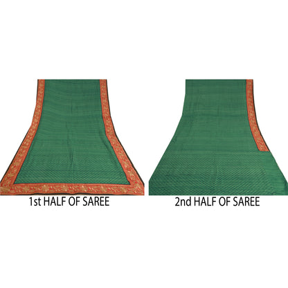 Sanskriti Vintage Heavy Sarees Pure Handloom Silk Sustainable Fabric Embroidered Woven Sari
