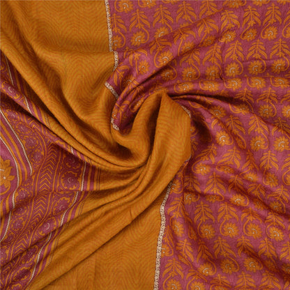 Sanskriti Vintage Red Heavy Indian Sarees 100% Pure Woolen Sustainable Fabric Printed Sari