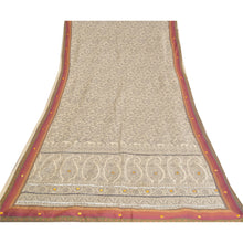 Load image into Gallery viewer, Sanskriti Vintage Sarees Gray Hand Beaded Heavy Pure Woolen Fabric Printed Sari
