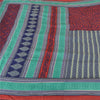 Sanskriti Vintage Green Heavy Indian Sarees Woolen Sustainable Fabric Printed 5 Yard Sari