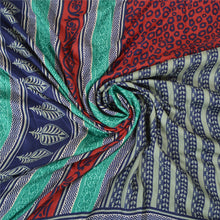 Load image into Gallery viewer, Sanskriti Vintage Green Heavy Indian Sarees Woolen Fabric Printed 5 Yard Sari
