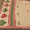 Sanskriti Vintage Ivory Heavy Indian Sarees Woolen Sustainable Fabric Printed 5 Yard Sari