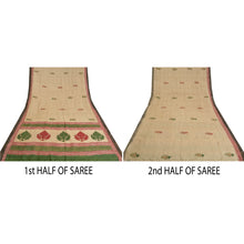 Load image into Gallery viewer, Sanskriti Vintage Ivory Heavy Indian Sarees Woolen Fabric Printed 5 Yard Sari
