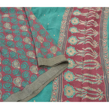 Load image into Gallery viewer, Sanskriti Vintage Heavy Sarees Pure Woolen Fabric Pink Embroidered Woven Sari
