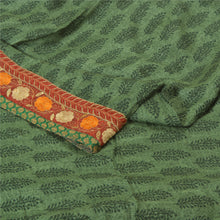 Load image into Gallery viewer, Sanskriti Vintage Green Sarees 100% Pure Woolen Fabric Embroidered Printed Sari
