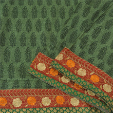 Load image into Gallery viewer, Sanskriti Vintage Green Sarees 100% Pure Woolen Fabric Embroidered Printed Sari
