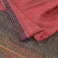 Sanskriti Vintage Red Heavy Indian Sari Pure Handloom Silk Printed Sarees Fabric