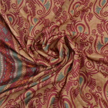Load image into Gallery viewer, Sanskriti Vintage Heavy Sarees Pure Woolen Brown Fabric Printed &amp; Woven Sari
