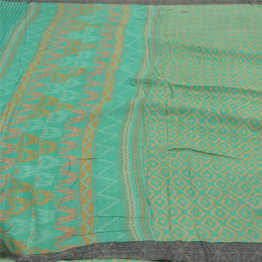 Sanskriti Vintage Green Heavy Sarees Pure Woolen Sustainable Fabric Printed & Woven Sari
